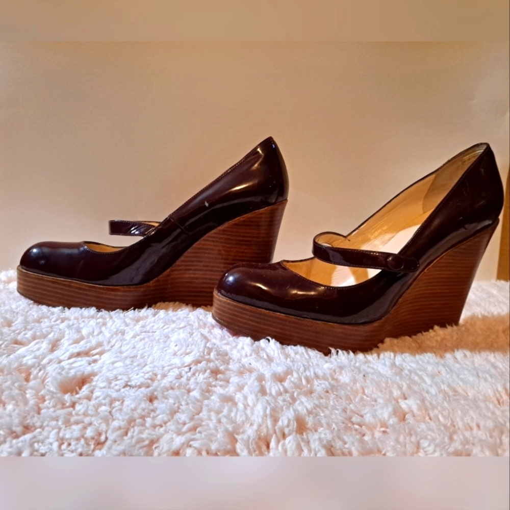 Louboutin Plum Wedges